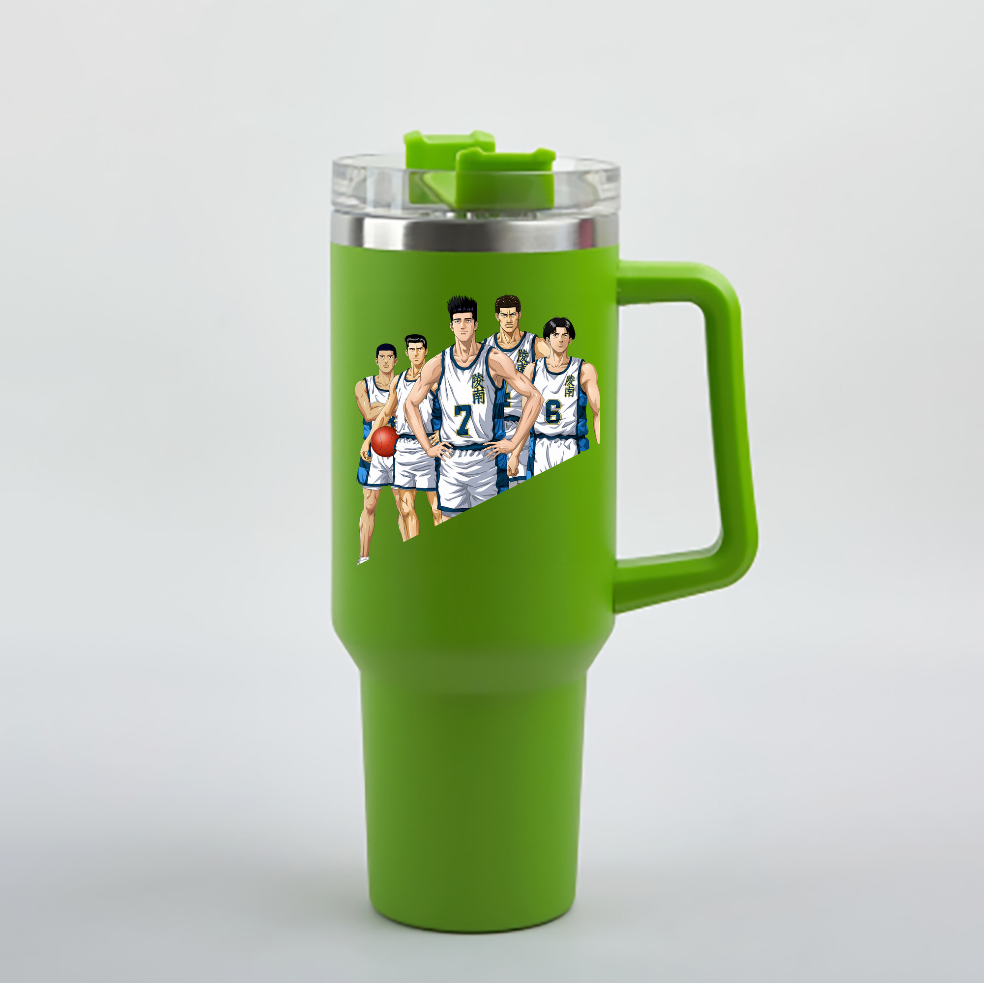 （画像用） SLAM DUNK／スラムダンク 1200mL車用タンブラー - クリスタルステッカー（プラスチックストロー付き）